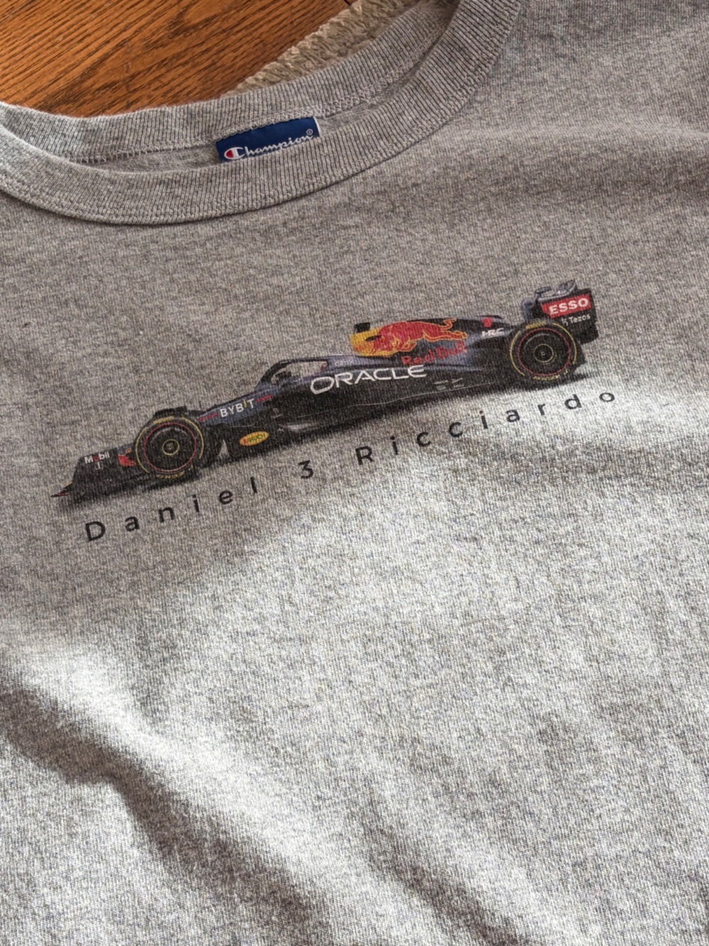Champion Gray Short-Sleeve Racing Graphic Tee